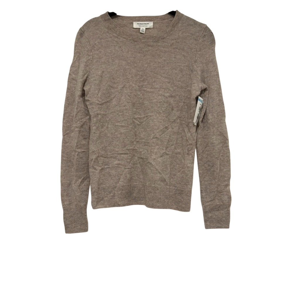 Women's 100% sz XS Nordstroms cashmere beige sweater #1039 new with tags